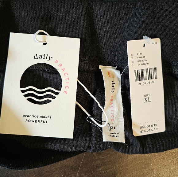 Daily Practice by Anthropologie Baseline Skort, Black w White Accents, XL - Picture 10 of 10